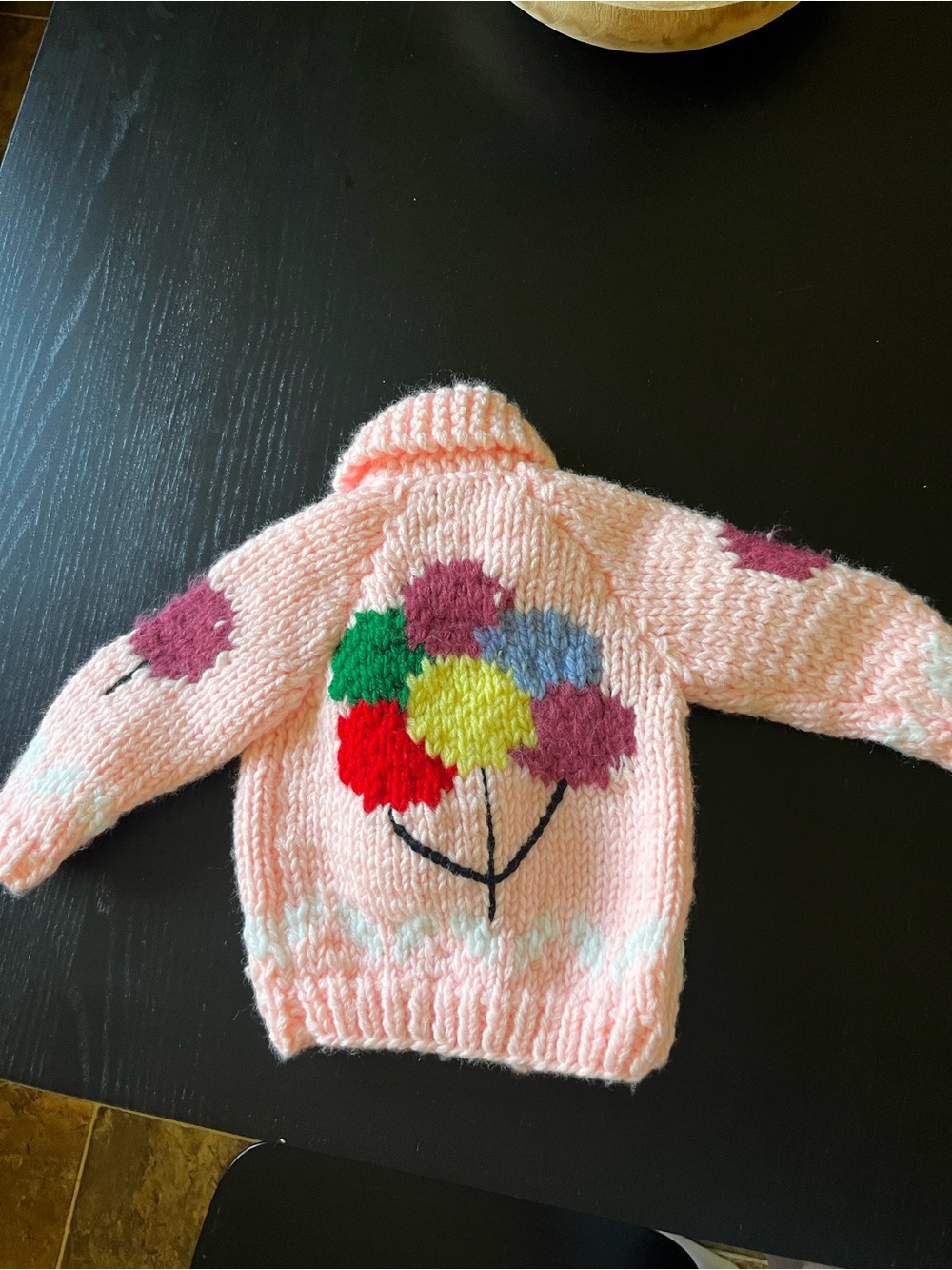 Kids Vintage Pink Balloon Knit Jacket